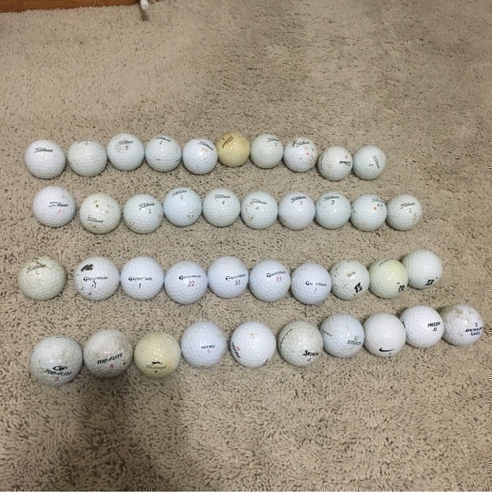 40 golf balls mixed brands (labeled box 1)